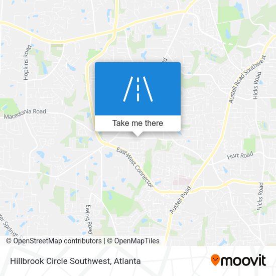 Hillbrook Circle Southwest map