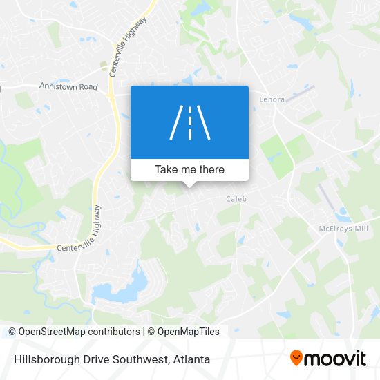 Hillsborough Drive Southwest map