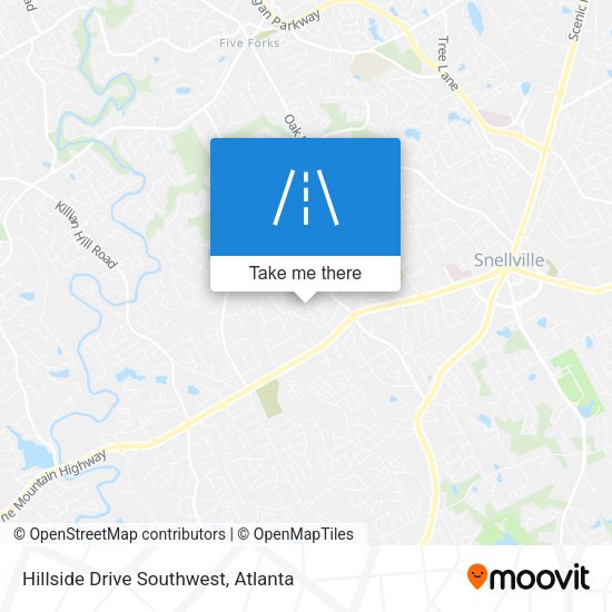 Hillside Drive Southwest map