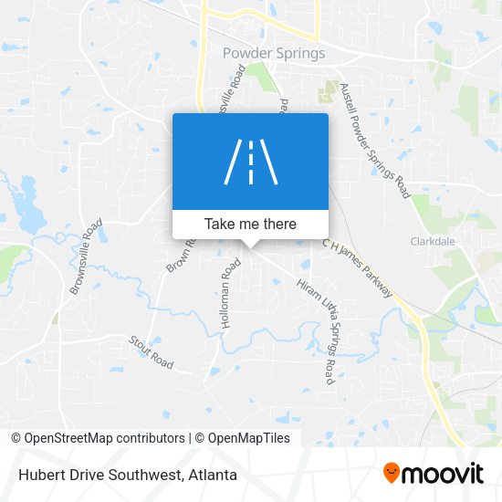 Hubert Drive Southwest map