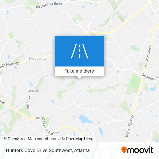 Hunters Cove Drive Southwest map