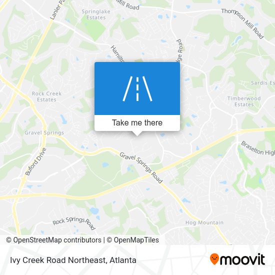 Ivy Creek Road Northeast map