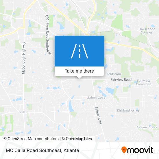 MC Calla Road Southeast map