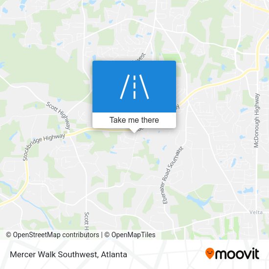 Mercer Walk Southwest map