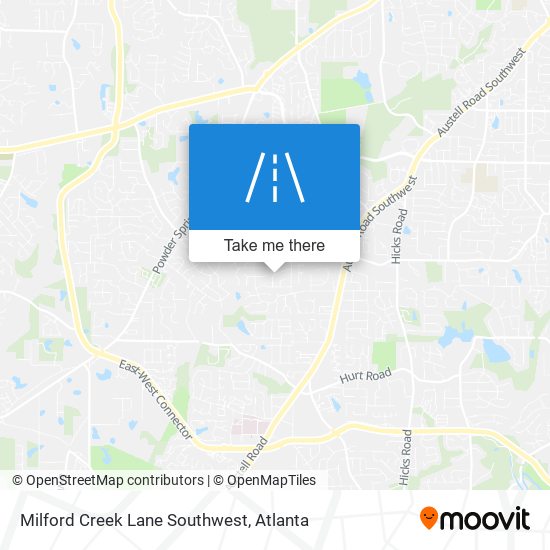 Milford Creek Lane Southwest map