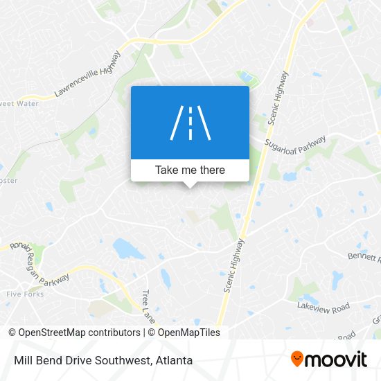 Mill Bend Drive Southwest map