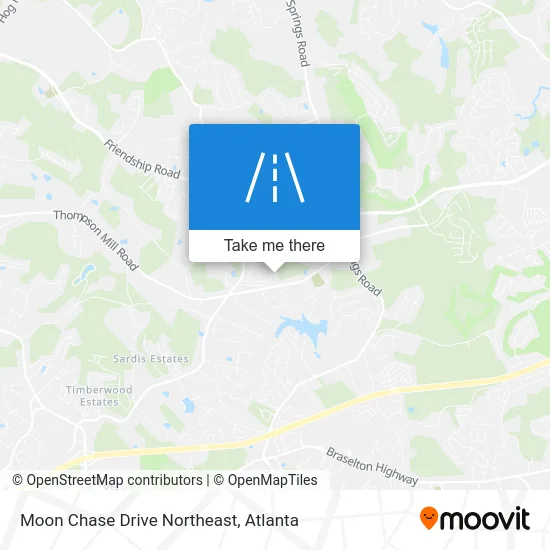Moon Chase Drive Northeast map