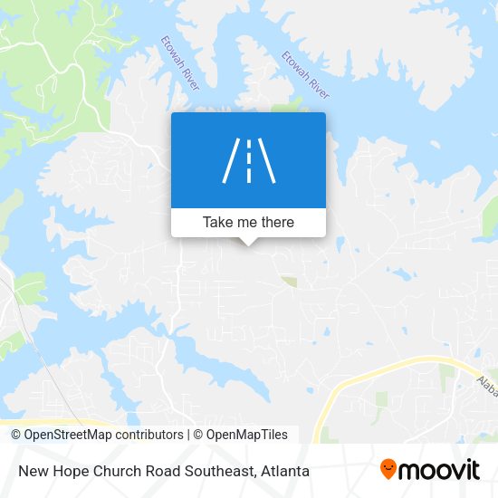 New Hope Church Road Southeast map