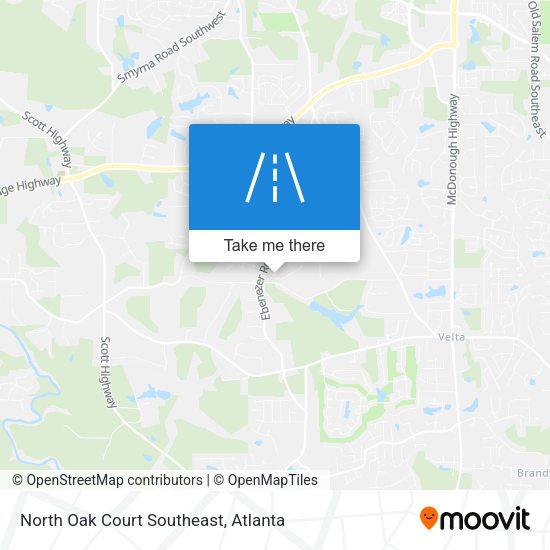 Mapa de North Oak Court Southeast