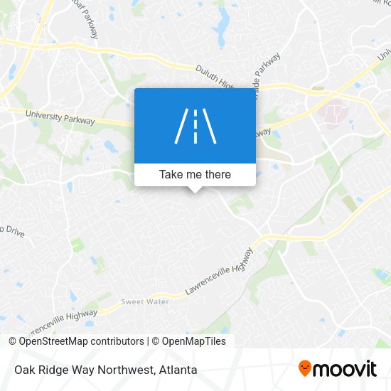 Oak Ridge Way Northwest map