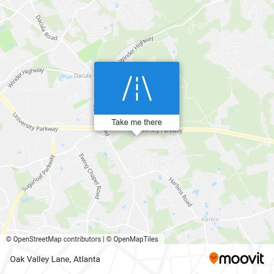 Oak Valley Lane map