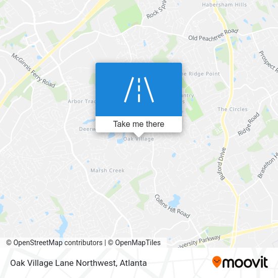Oak Village Lane Northwest map
