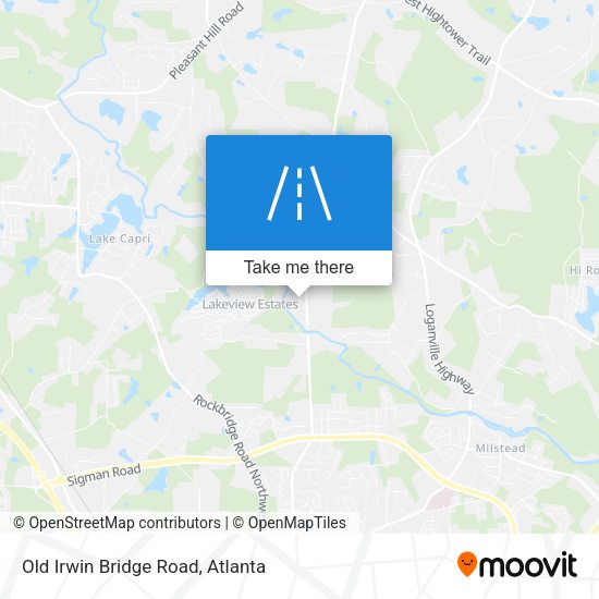 Old Irwin Bridge Road map