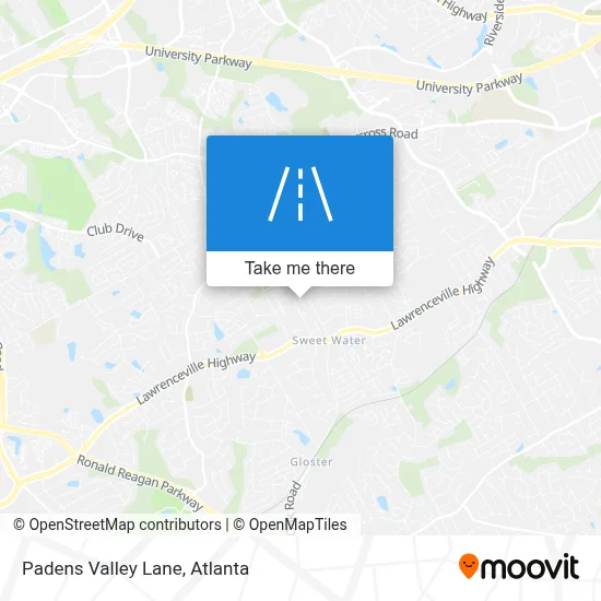 Padens Valley Lane map