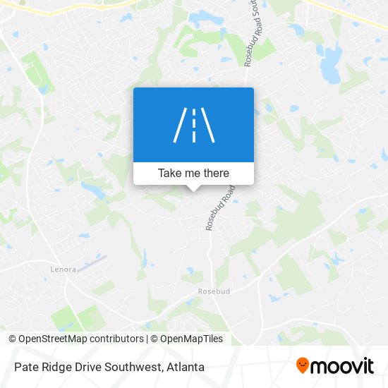 Pate Ridge Drive Southwest map