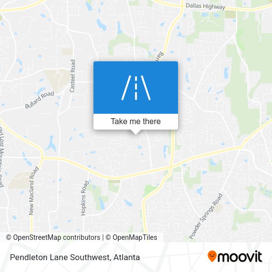 Mapa de Pendleton Lane Southwest