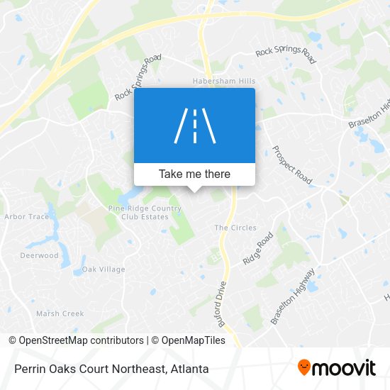 Mapa de Perrin Oaks Court Northeast
