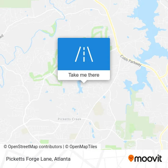 Picketts Forge Lane map