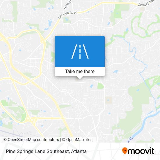 Pine Springs Lane Southeast map