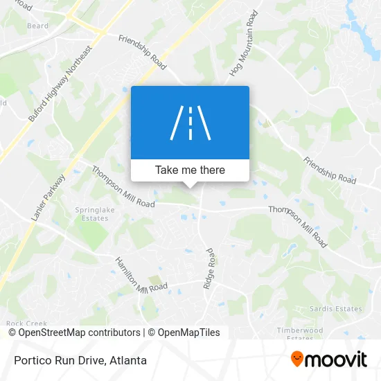 Portico Run Drive map