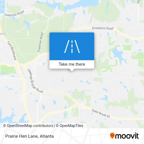 Prairie Hen Lane map