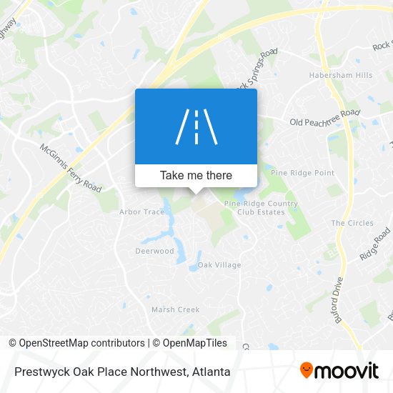 Prestwyck Oak Place Northwest map