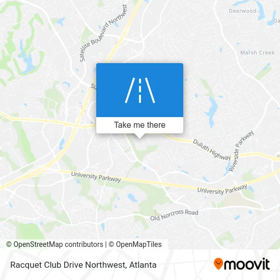 Racquet Club Drive Northwest map