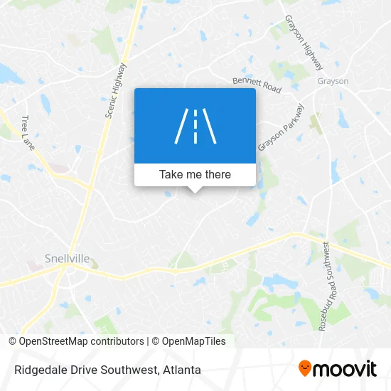 Ridgedale Drive Southwest map
