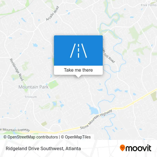 Ridgeland Drive Southwest map