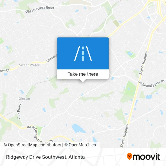 Ridgeway Drive Southwest map