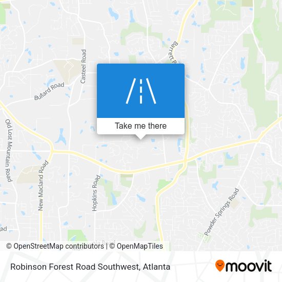 Robinson Forest Road Southwest map