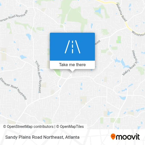 Sandy Plains Road Northeast map