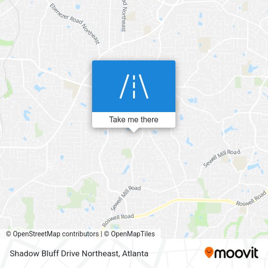 Shadow Bluff Drive Northeast map