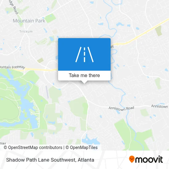Shadow Path Lane Southwest map