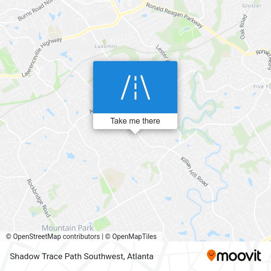 Mapa de Shadow Trace Path Southwest