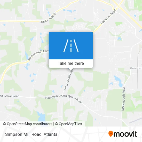 Simpson Mill Road map