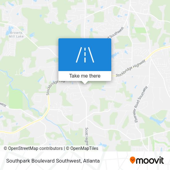 Southpark Boulevard Southwest map
