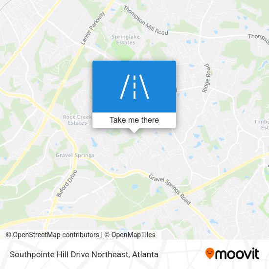 Mapa de Southpointe Hill Drive Northeast