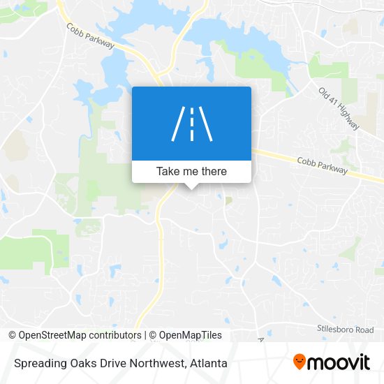 Mapa de Spreading Oaks Drive Northwest