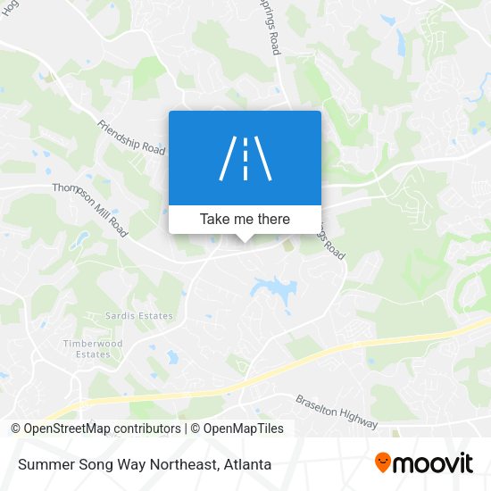 Mapa de Summer Song Way Northeast