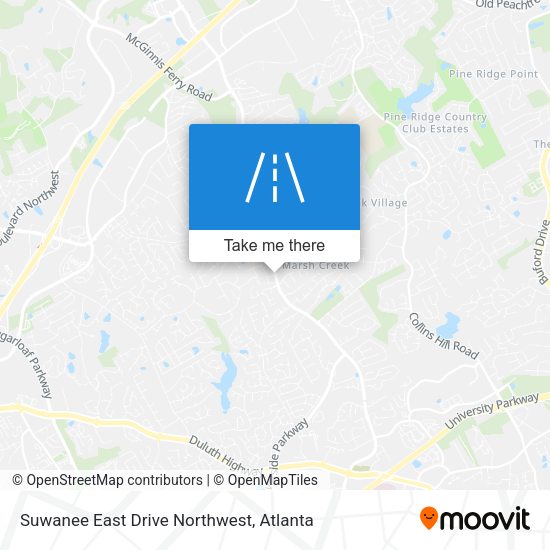 Suwanee East Drive Northwest map