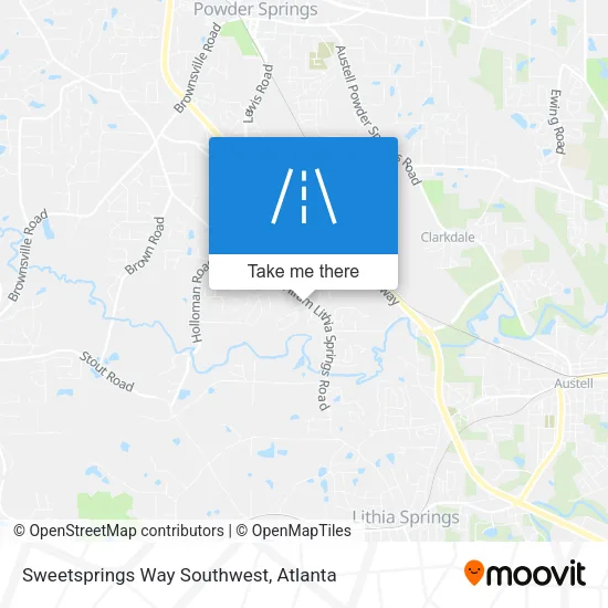 Sweetsprings Way Southwest map