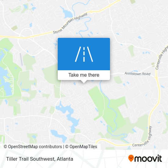 Tiller Trail Southwest map