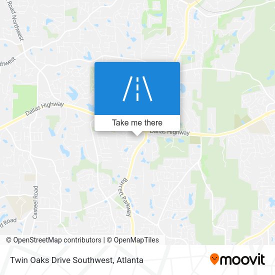 Twin Oaks Drive Southwest map