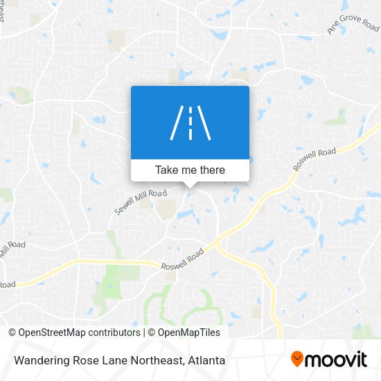 Wandering Rose Lane Northeast map