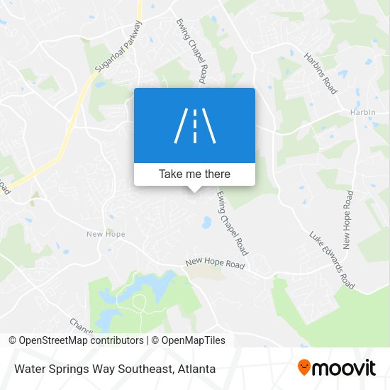Water Springs Way Southeast map