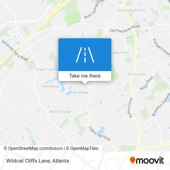 Wildcat Cliffs Lane map