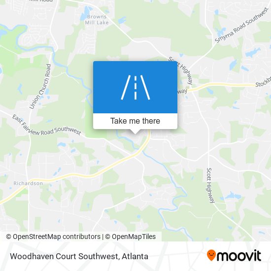 Mapa de Woodhaven Court Southwest