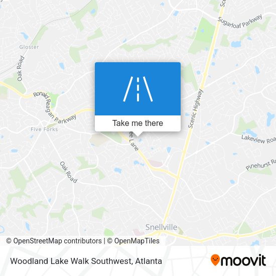 Mapa de Woodland Lake Walk Southwest