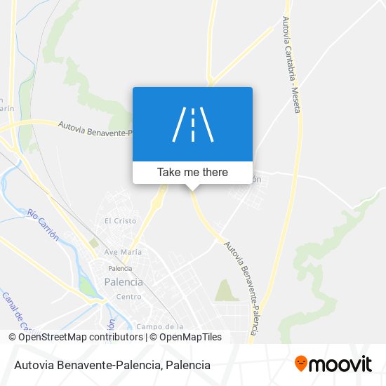 mapa Autovia Benavente-Palencia